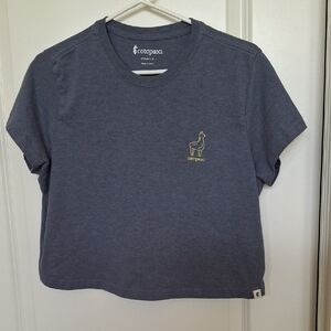 Cotopaxi Crop T-shirt Size M Heather Blue Organic Cotton Blend